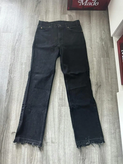 Pre-owned Levis X Made In Usa Vintage Levi's 517 Bootcut Faded Black Jeans 32x33 In Blue