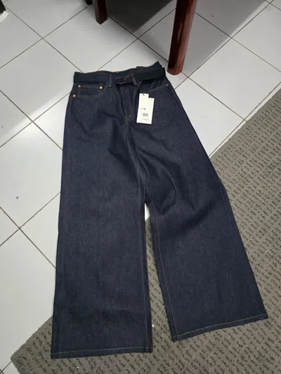Pre-owned Levis X Sacai × Levis Wide Leg Selvedge Denim Pants In Blue