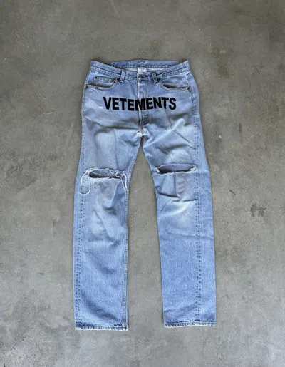 Pre-owned Levis X Vetements Levi's Vintage Denim Jeans 501 In Blue