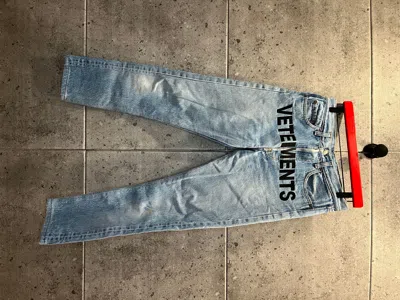 Pre-owned Levis X Vetements Levis Logo Denim Jeans