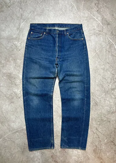 Pre-owned Levis X Vintage 80's Vintage Levi's 501 Made In Usa Distressed Jeans 36x30 In Navy