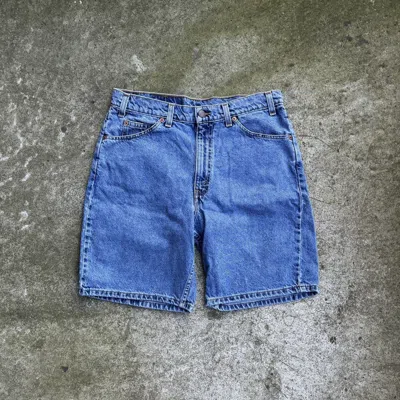 Pre-owned Levis X Vintage 90's Levi's 550 Faded Light Wash Denim Shorts 32 In Blue