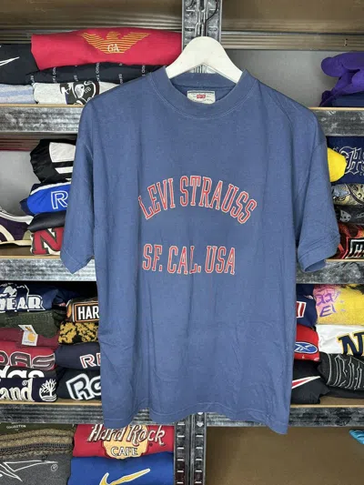 Pre-owned Levis X Vintage 90's Levi's Sf. Cal. Usa T-shirt In Blue