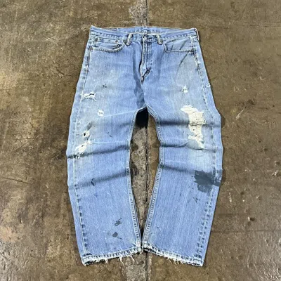 Pre-owned Levis X Vintage Crazy Vintage Levi's 505 Thrashed Essential Skater Jeans In Blue