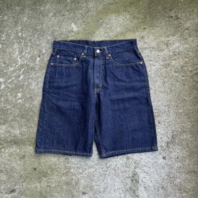 Pre-owned Levis X Vintage Levi's 569 Dark Wash Baggy Denim Shorts 32 In Blue