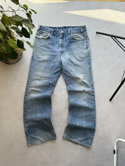 Pre-owned Levis X Vintage Levis 517 Boot Cut Distressed Denim Pants In Faded Blue