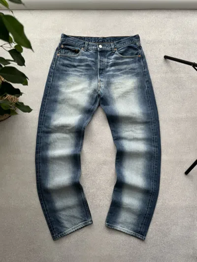 Pre-owned Levis X Vintage Levis Washed Y2k Distressed Pants In Faded Blue