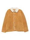 Levi's Yellow Suede Jacket With Plush Shearling Collar In Brown