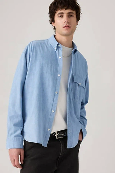 Levi's Zandt Cropped Shirt In Blue