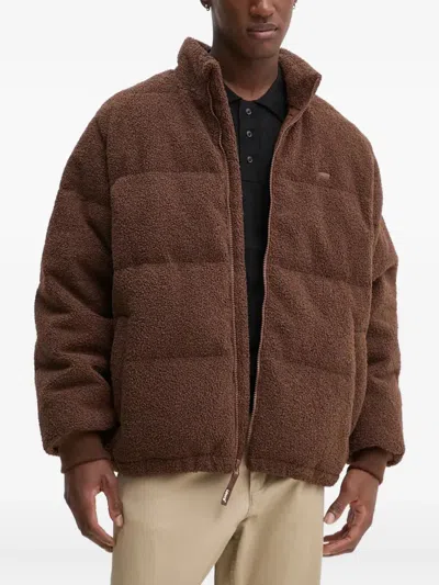 Levi's Zip Sherpa Jacket In Brown