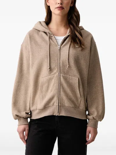 Levi's Zip-up Drawstring Hoodie In Brown
