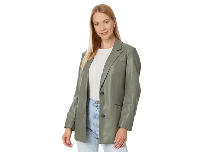 Levi's(r) Faux Leather Single Breasted Blazer In Green
