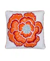 Levtex Abigail Flower Decorative Pillow, 18" X 18" In Orange