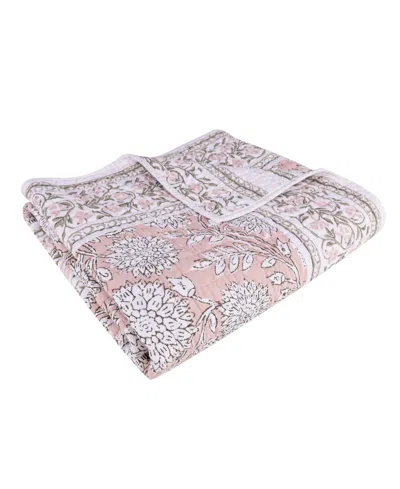 Levtex Adare Reversible Quilted Throw, 50" X 60" In Pink