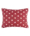 Levtex Angelica Embroidered Decorative Pillow, 14" X 18" In Red
