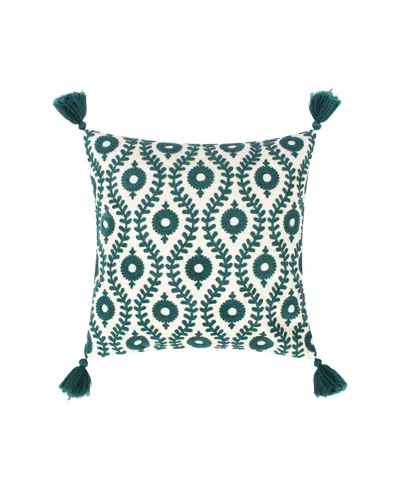 Levtex Ashika Crewel Decorative Pillow, 18" X 18" In Green