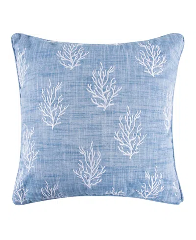 Levtex Batik Ocean Embroidered Decorative Pillow, 18" X 18" In Multi