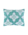 Levtex Bellamy Crewel Stich Decorative Pillow, 14" X 18" In Teal