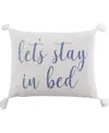 Levtex Bennett Stay In Bed Decorative Pillow, 14" X 18" In Blue
