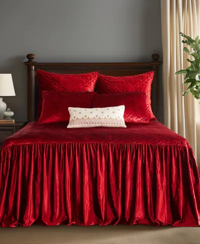 Levtex Caserta Velvet Bedspread, Twin/twin Xl In Red