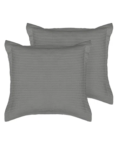 Levtex Cloud Waffle 2-pc. Sham Set, European In Grey