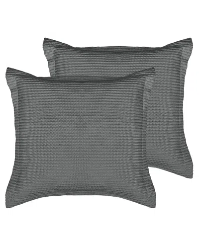 Levtex Cloud Waffle 2-pc. Sham Set, European In Gray