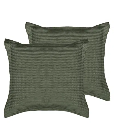 Levtex Cloud Waffle 2-pc. Sham Set, European In Green