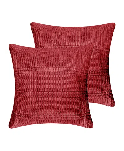 Levtex Cloud Waffle 2-pc. Sham Set, European In Red