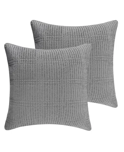Levtex Cloud Waffle Quilted 2-pc. Sham Set, European In Gray