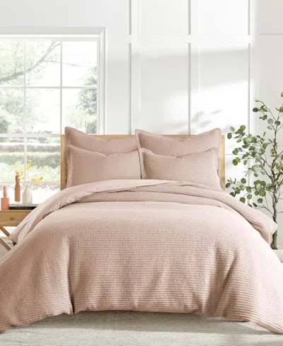 LEVTEX CLOUD WAFFLE TEXTURED 3-PC. COMFORTER SET, KING/CALIFORNIA KING