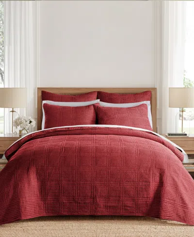 Levtex Cloud Waffle Textured 3-pc. Quilt Set, Full/queen In Red