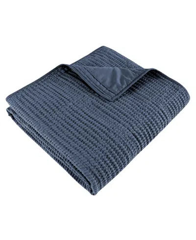 Levtex Cloud Waffle Textured Quilted Throw, 50" X 60" In Blue