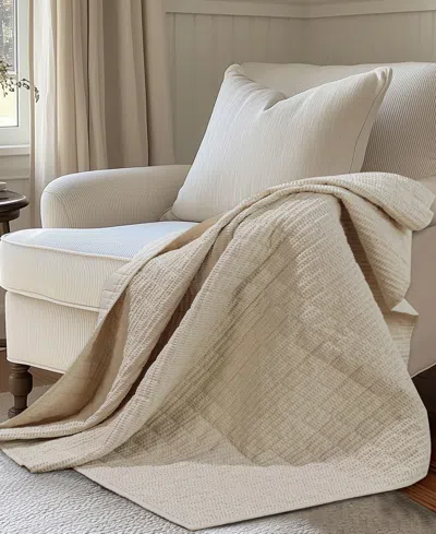 Levtex Cloud Waffle Textured Quilted Throw, 50" X 60" In Neutral