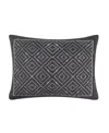 Levtex Corrales Embroidered Decorative Pillow, 14" X 18" In Grey