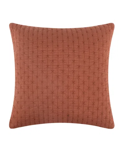 Levtex Cross Stitch Quilted Decorative Pillow, 18" X 18" In Adobe