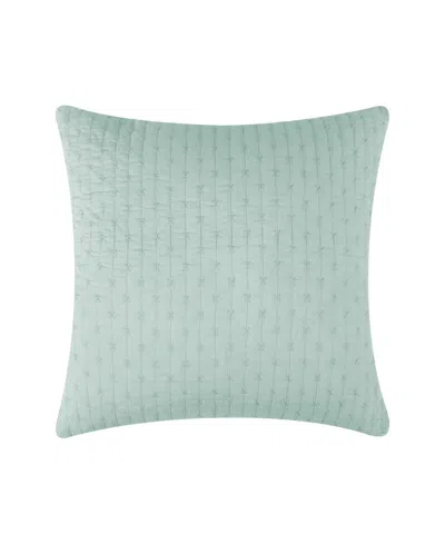 Levtex Cross Stitch Quilted Decorative Pillow, 18" X 18" In Blue Haze