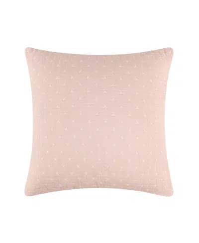 Levtex Cross Stitch Quilted Decorative Pillow, 18" X 18" In Blush