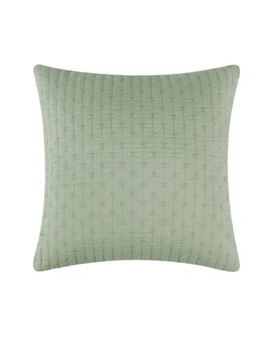 Levtex Cross Stitch Quilted Decorative Pillow, 18" X 18" In Desert Sage