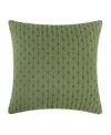 Levtex Cross Stitch Quilted Decorative Pillow, 18" X 18" In Forest Green