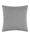 Levtex Cross Stitch Quilted Decorative Pillow, 18" X 18" In Grey