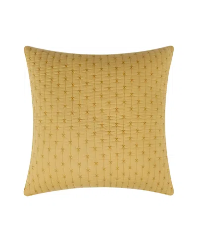 LEVTEX CROSS STITCH QUILTED DECORATIVE PILLOW, 18" X 18"