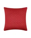 Levtex Cross Stitch Quilted Decorative Pillow, 18" X 18" In Red