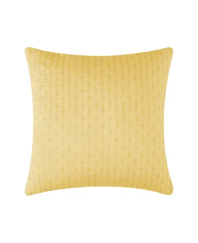 Levtex Cross Stitch Quilted Decorative Pillow, 18" X 18" In Ochre