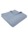 Levtex Cross Stitch Reversible Quilted Throw, 50" X 60" In Chambray