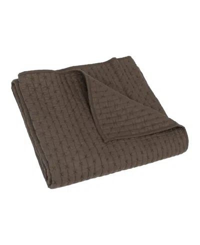 Levtex Cross Stitch Reversible Quilted Throw, 50" X 60" In Coco