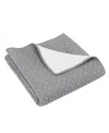 Levtex Cross Stitch Reversible Quilted Throw, 50" X 60" In Grey
