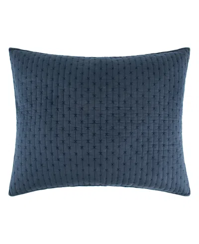 Levtex Cross Stitch Sham, Standard In Blue
