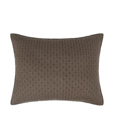 Levtex Cross Stitch Sham, Standard In Brown