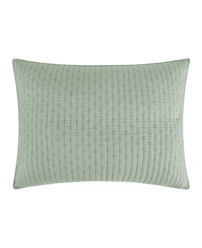 Levtex Cross Stitch Sham, Standard In Green