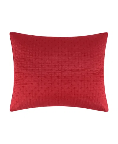 Levtex Cross Stitch Sham, Standard In Red